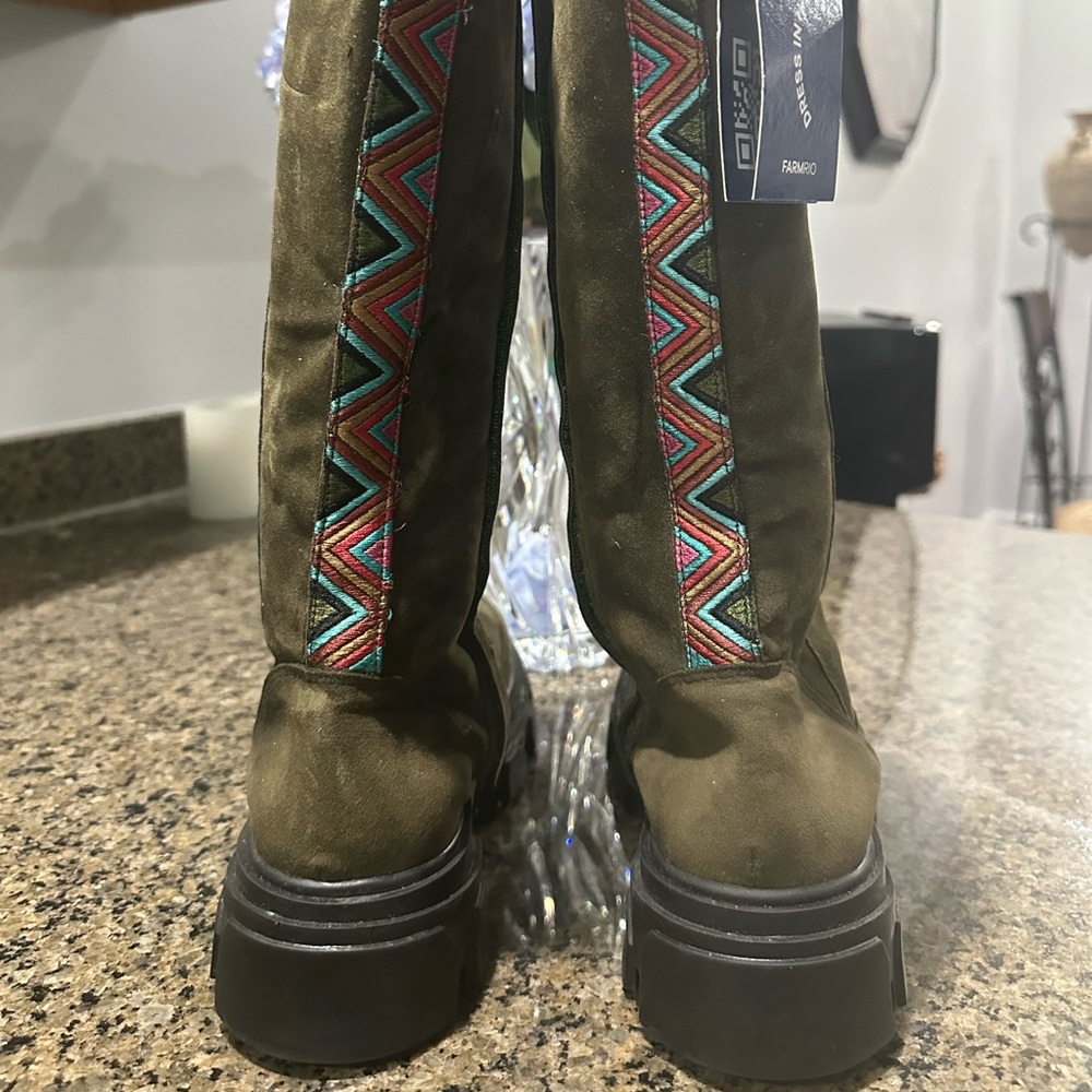 FARM Rio Embroidered Olive Boots - Picture 8 of 14